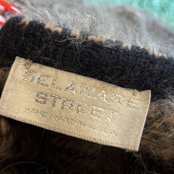 Vintage DELAWARE STREET Avant Garde FOX Fur CASHMERE Cable Knit Jacket USA SZ S - Picture 3 of 7